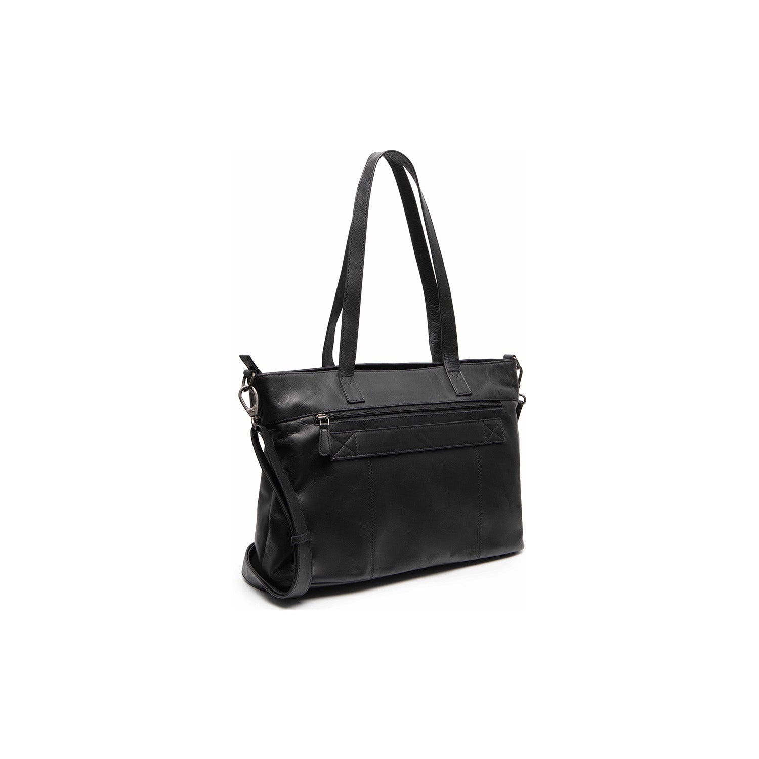 Black Leather Tote Bag Osira, detail view 7