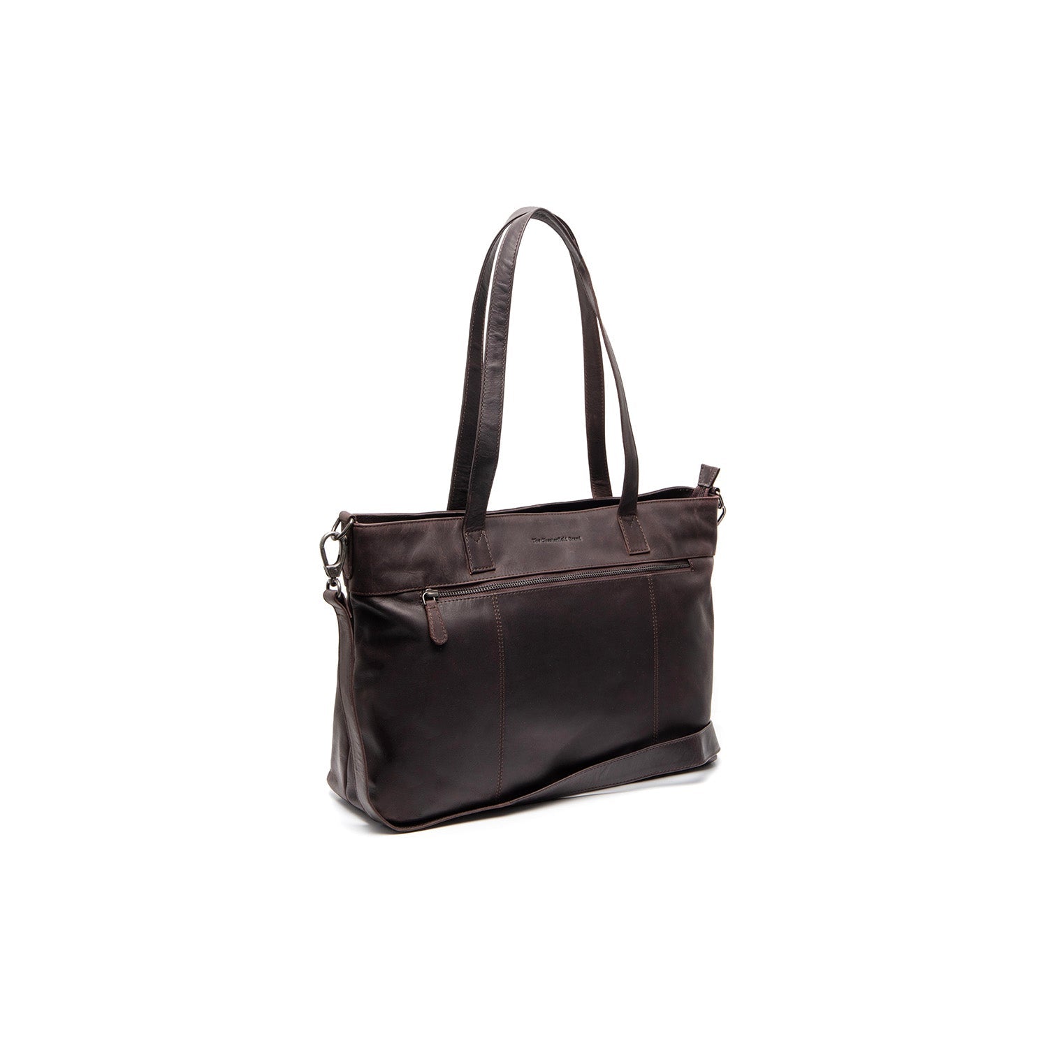 Brown Leather Tote Bag Osira, front view