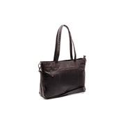 Brown Leather Tote Bag Osira, front view