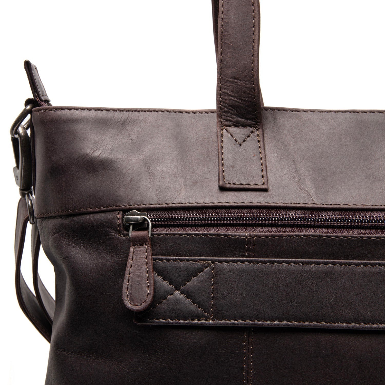 Brown Leather Tote Bag Osira, product view 3