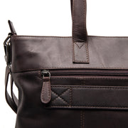 Brown Leather Tote Bag Osira, product view 3