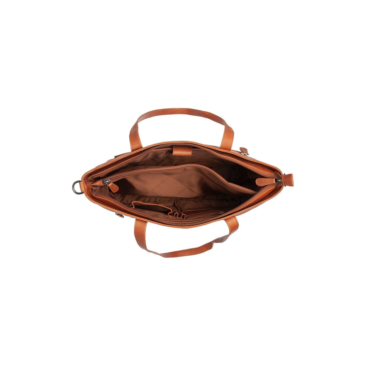 Cognac Leather Tote Bag Osira, detail view 3
