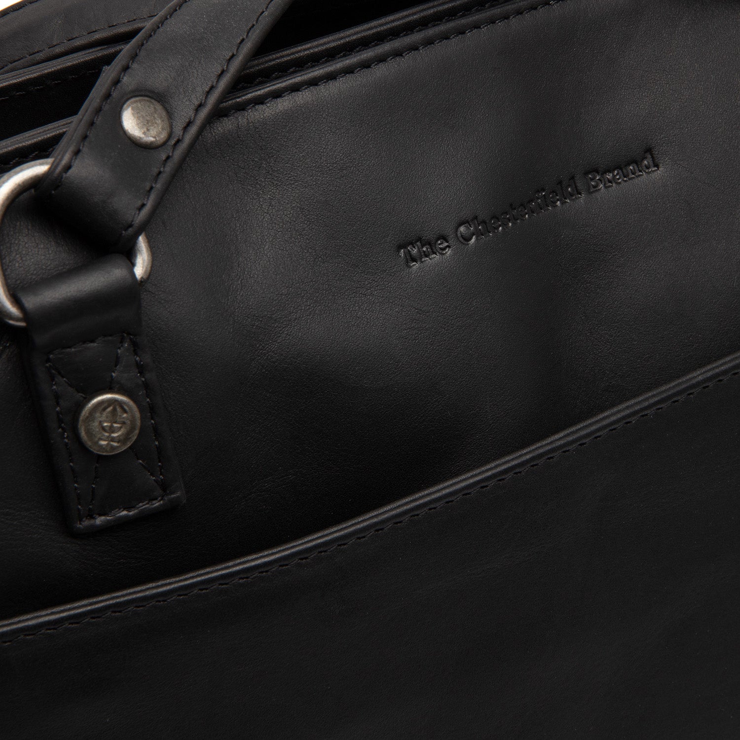 Black Leather Tote Bag Raynor, detail view 3