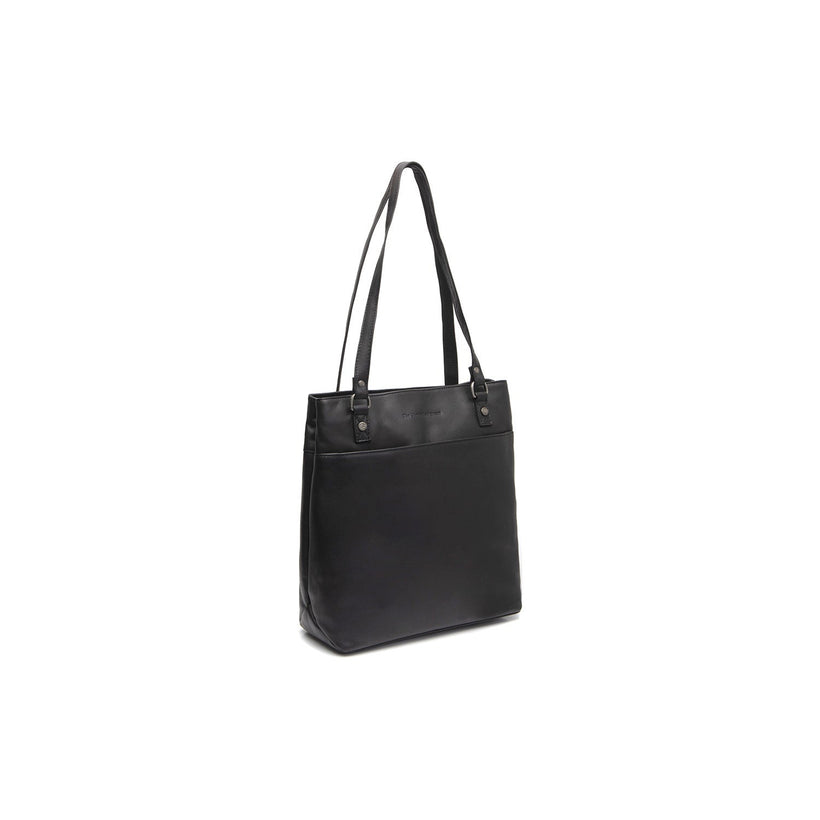 Black Leather Tote Bag Raynor, front view