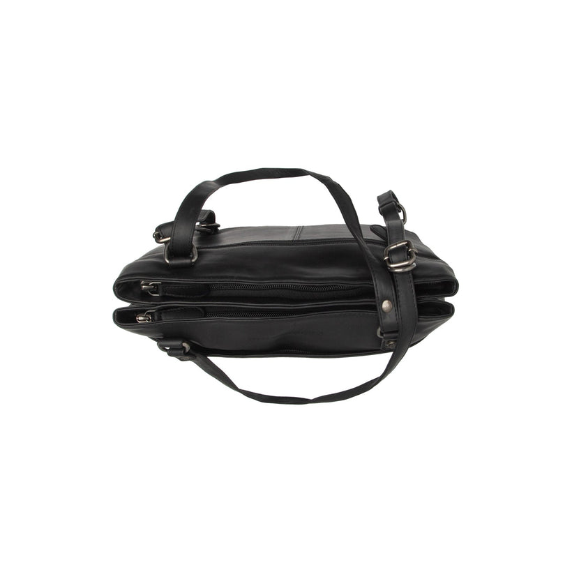 Black Leather Tote Bag Raynor, front view