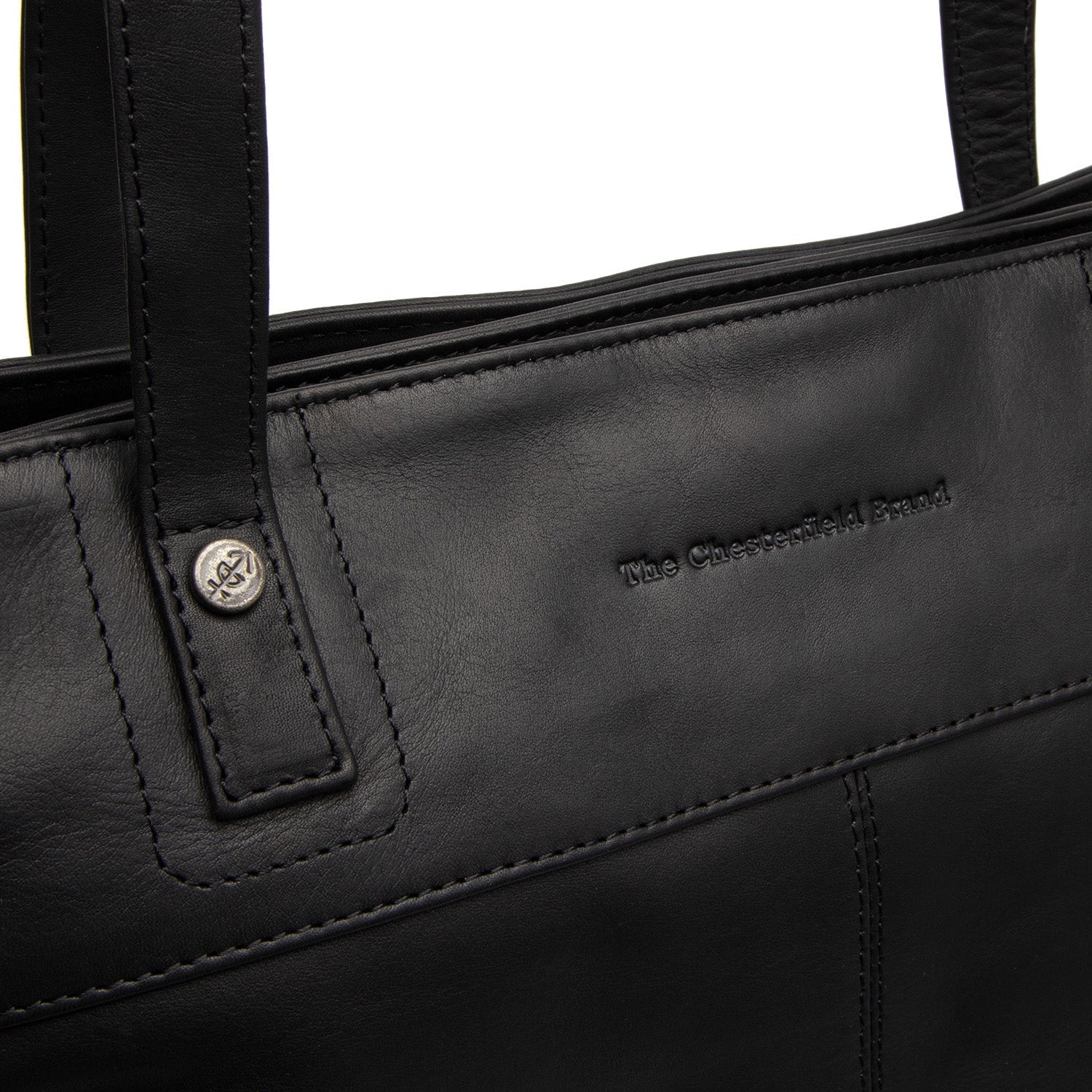 Black Leather Tote Bag Solvia, product view 2