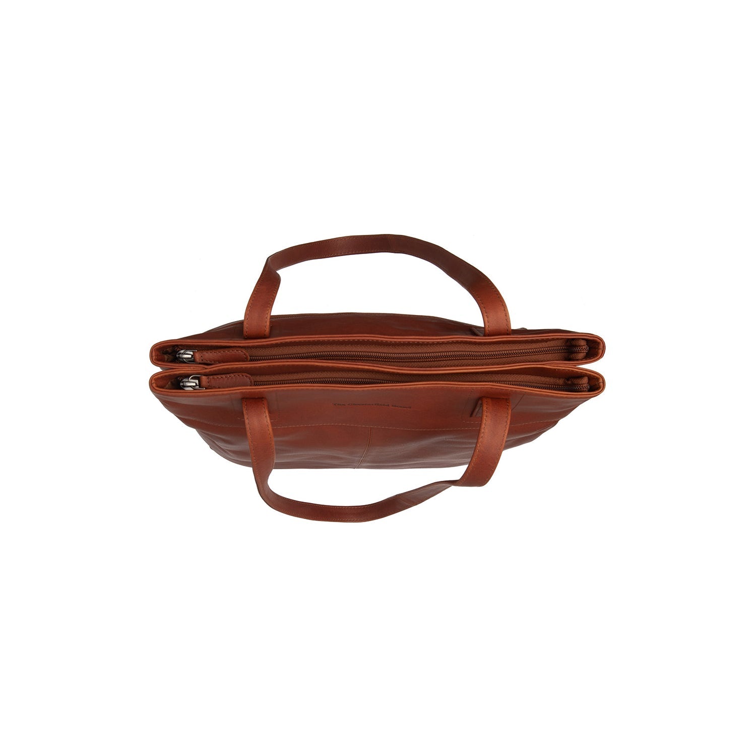 Cognac Leather Tote Bag Solvia, detail view 3