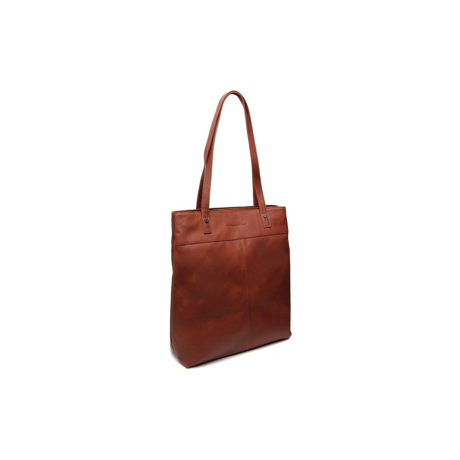 Cognac Leather Tote Bag Solvia, front view
