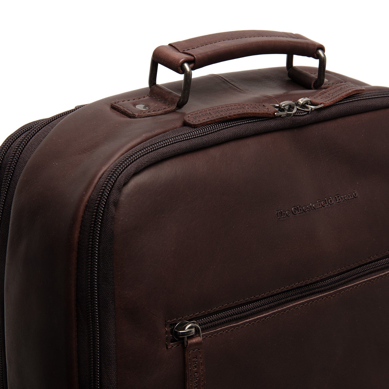 Brown Leather Travel Backpack Jamaica, detail view 3