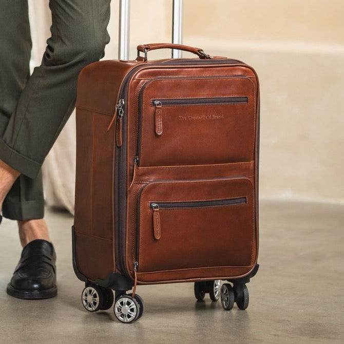 Cognac Leather Trolley San Marino, front view