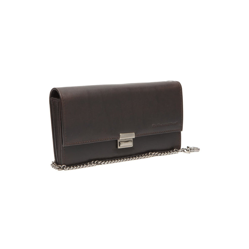 Brown Leather Waiter Wallet Bora, front view
