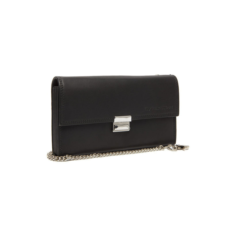 Black Leather Waiter Wallet Elba, front view