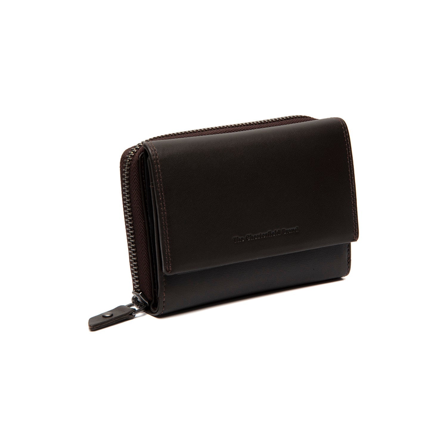Brown Leather Wallet Aldra, front view