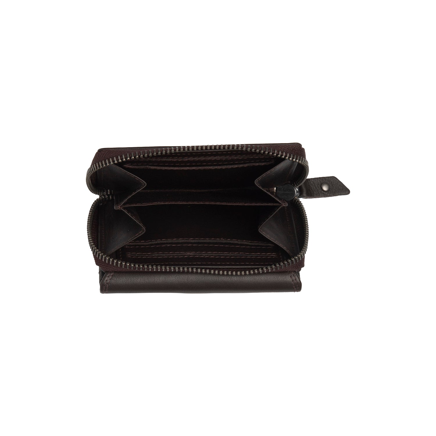 Brown Leather Wallet Aldra, product view 2