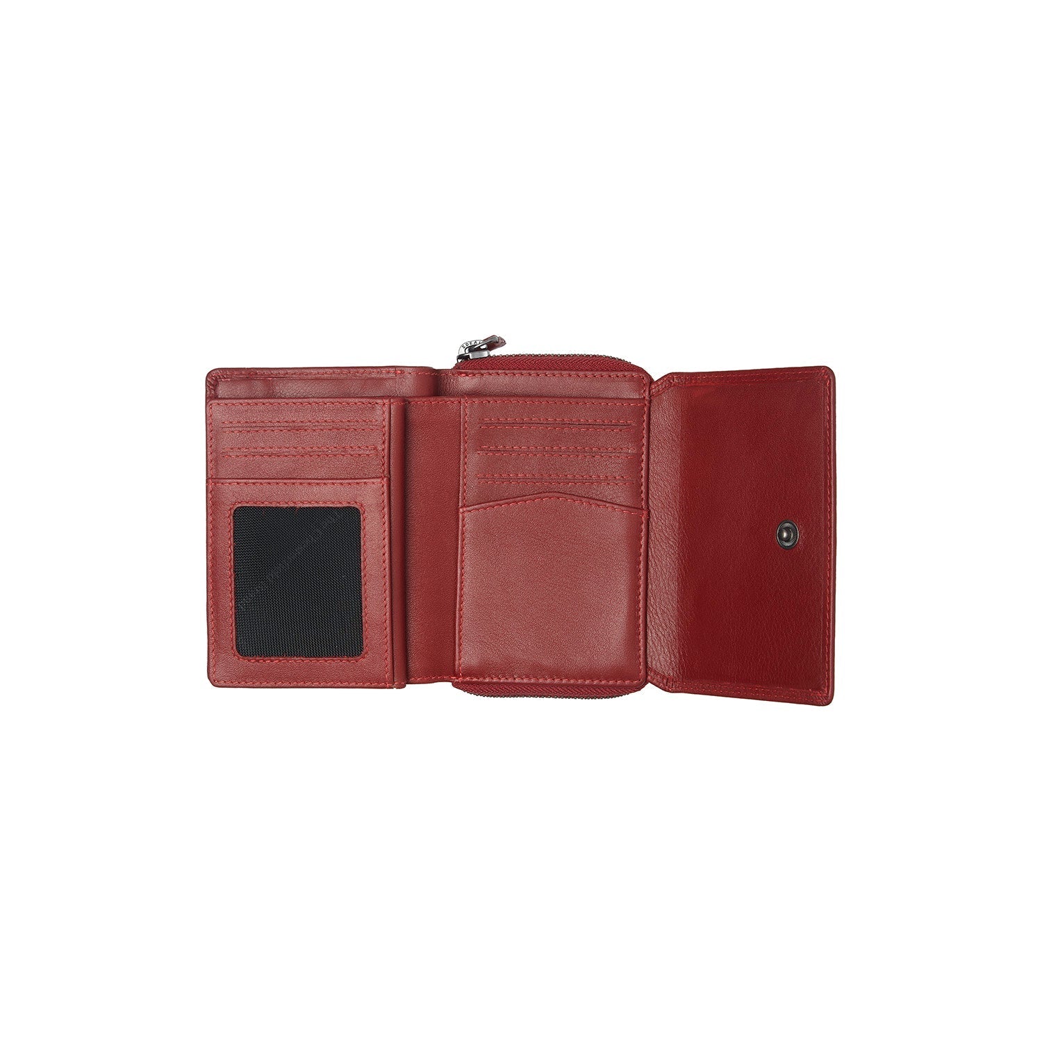 Red Leather Wallet Aldra, product view 2