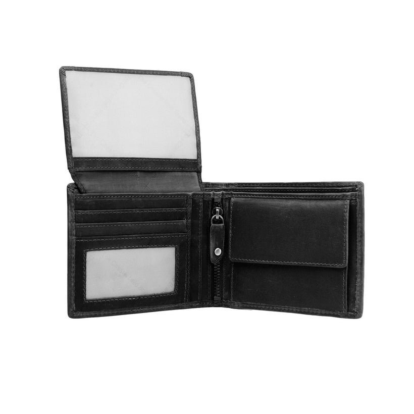 Black Leather Wallet Alvina, front view