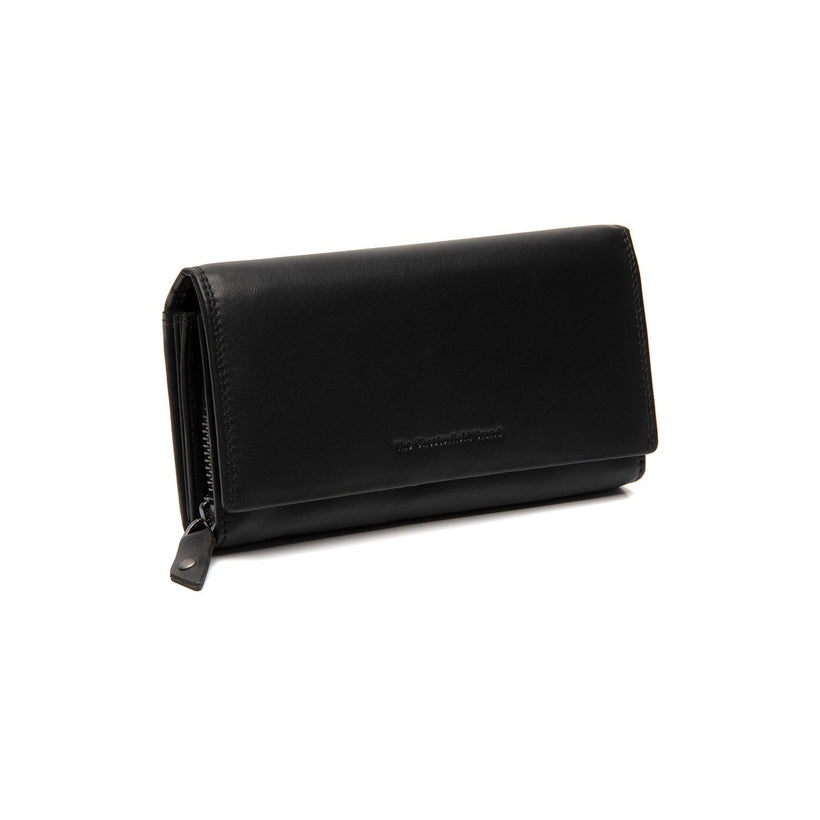 Black Leather Wallet Arvento, front view