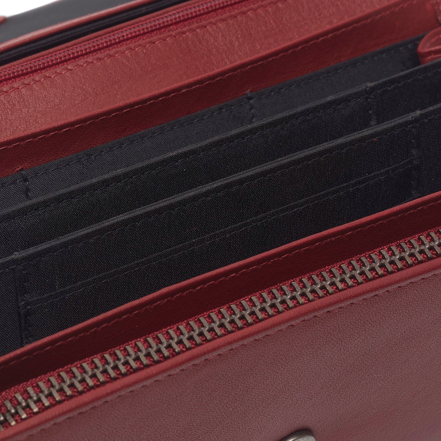 Red Leather Wallet Arvento, detail view 3