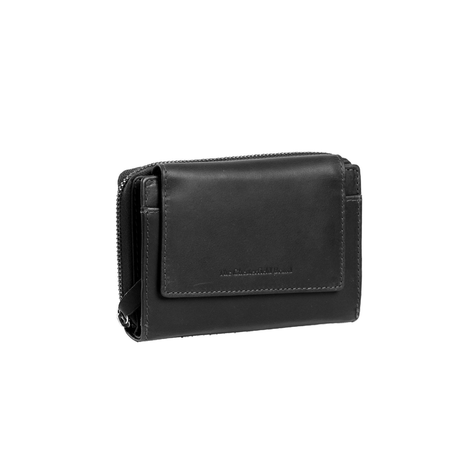 Black Leather Wallet Ascot, front view