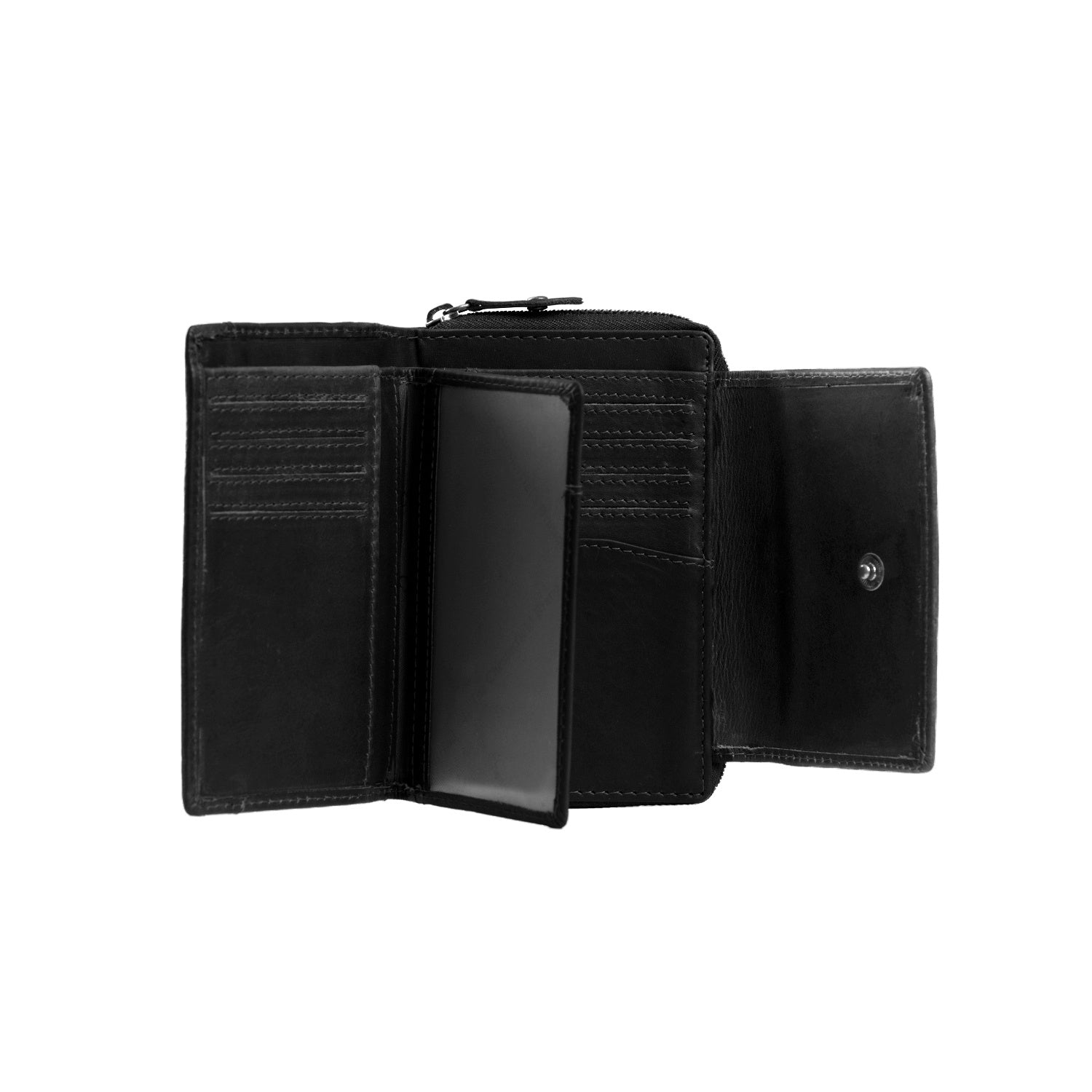 Black Leather Wallet Ascot, product view 3
