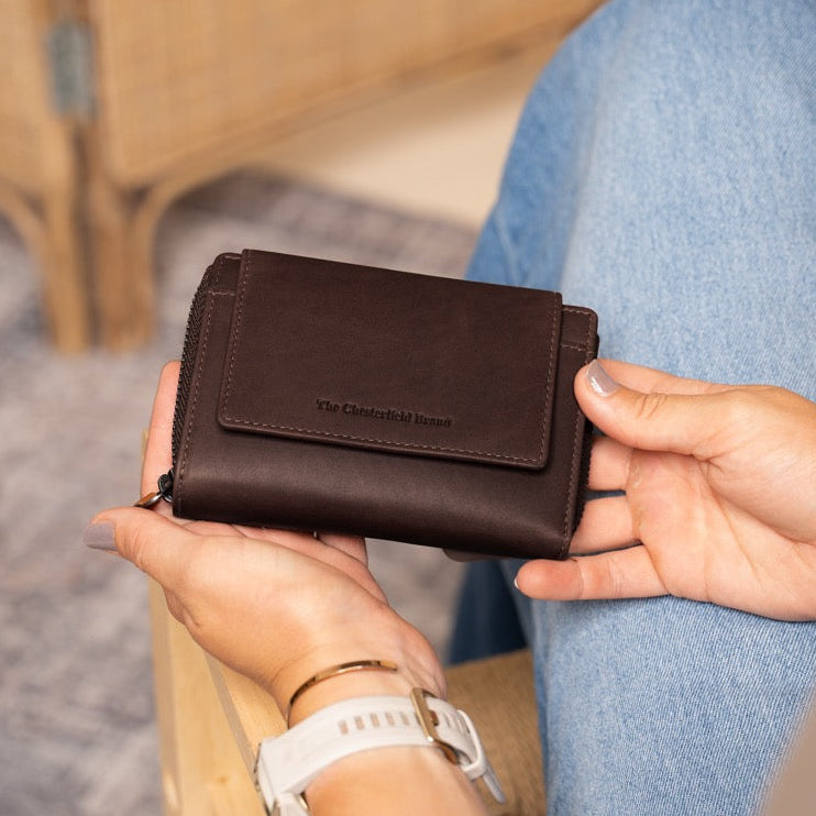 Brown Leather Wallet Ascot, product view 2