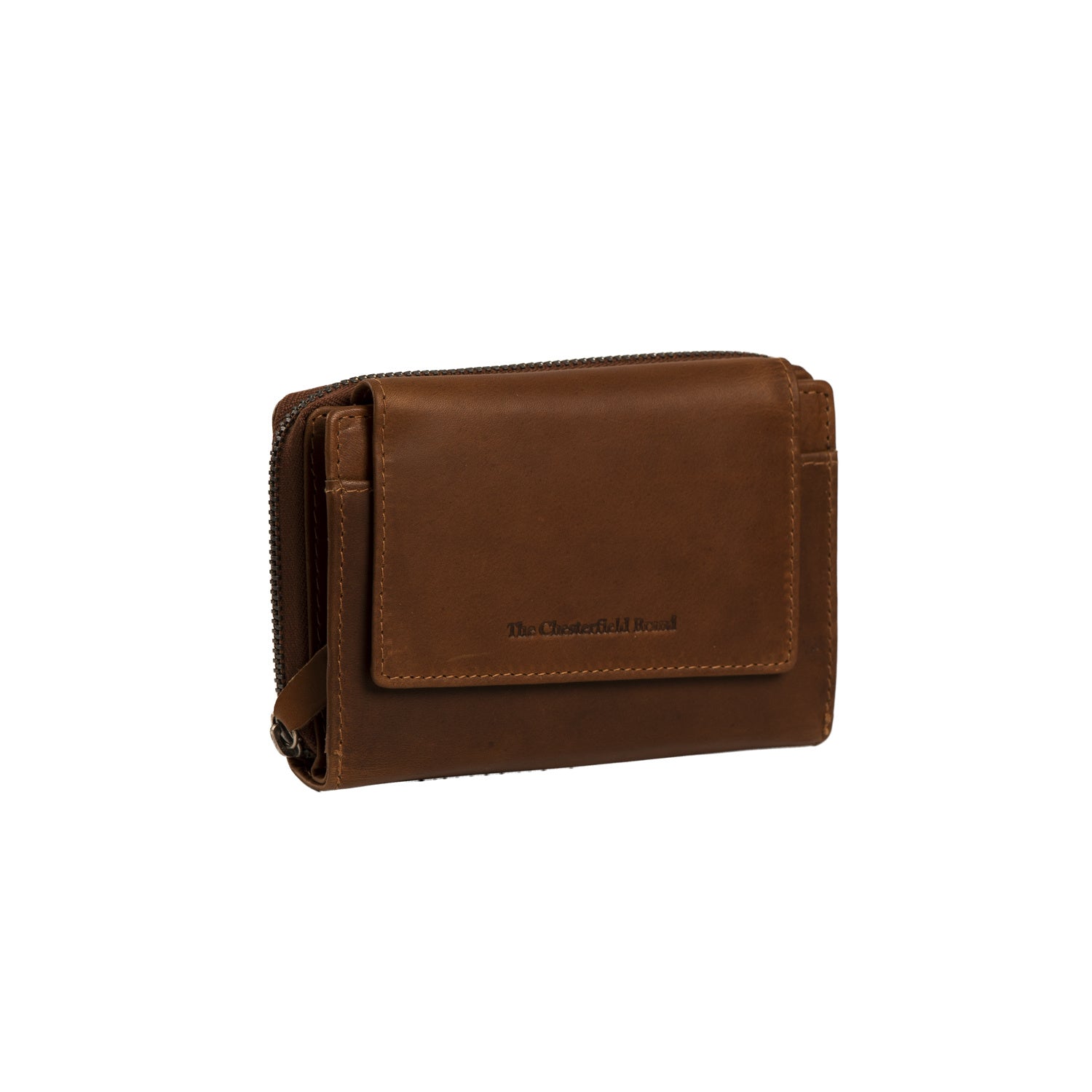 Cognac Leather Wallet Ascot, front view