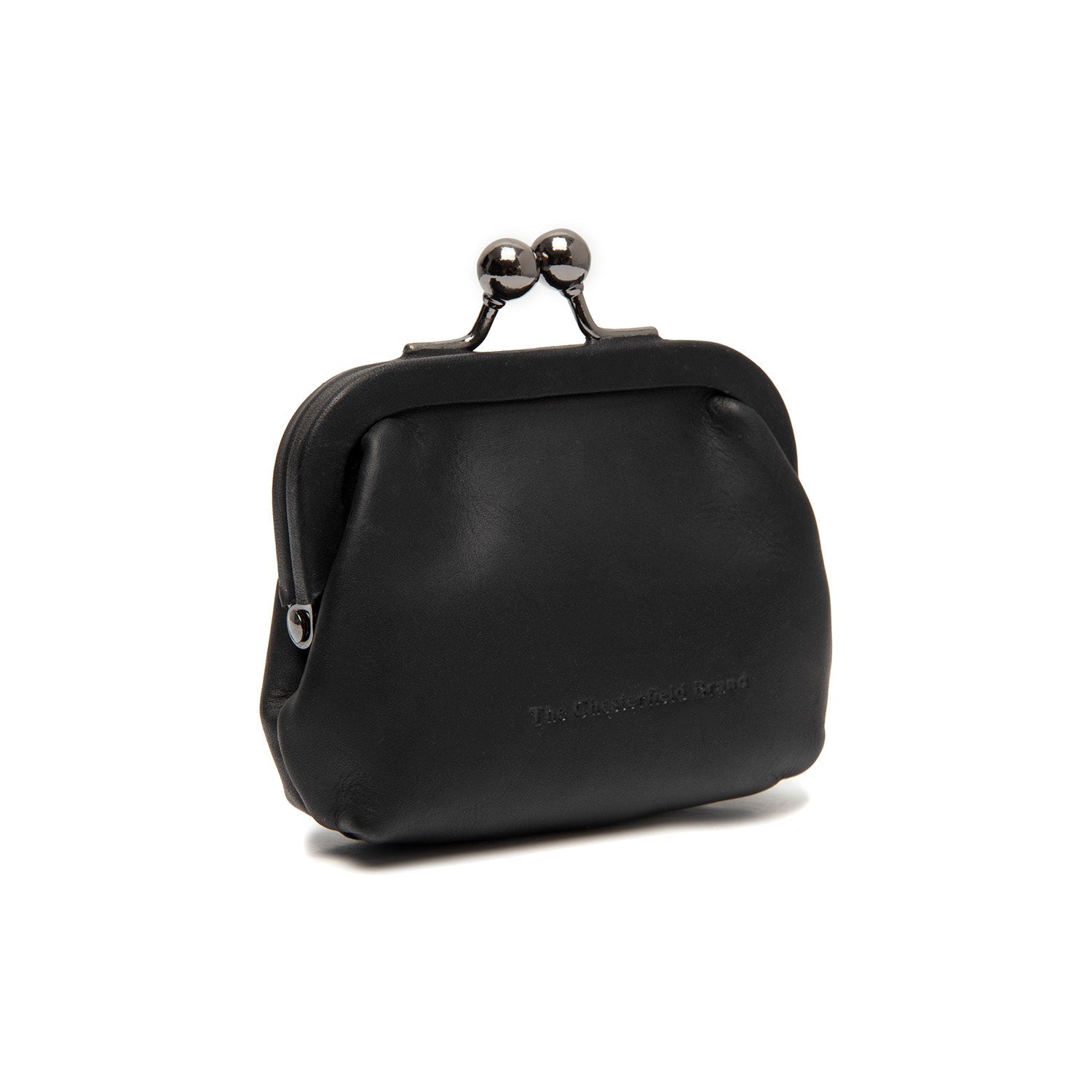 Black Leather Wallet Calvia, front view