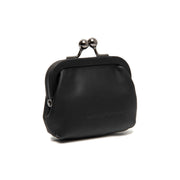 Black Leather Wallet Calvia, front view