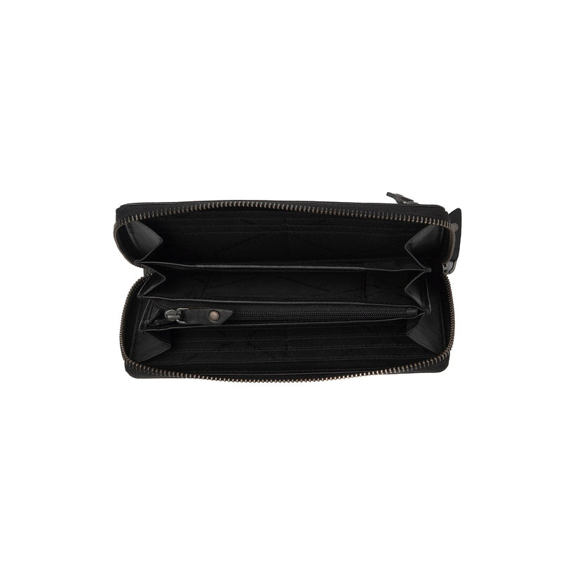 Black Leather Wallet Cantara, front view