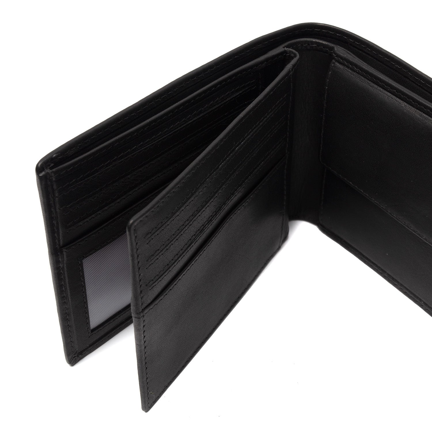 Black Leather Wallet Curtis, detail view 3