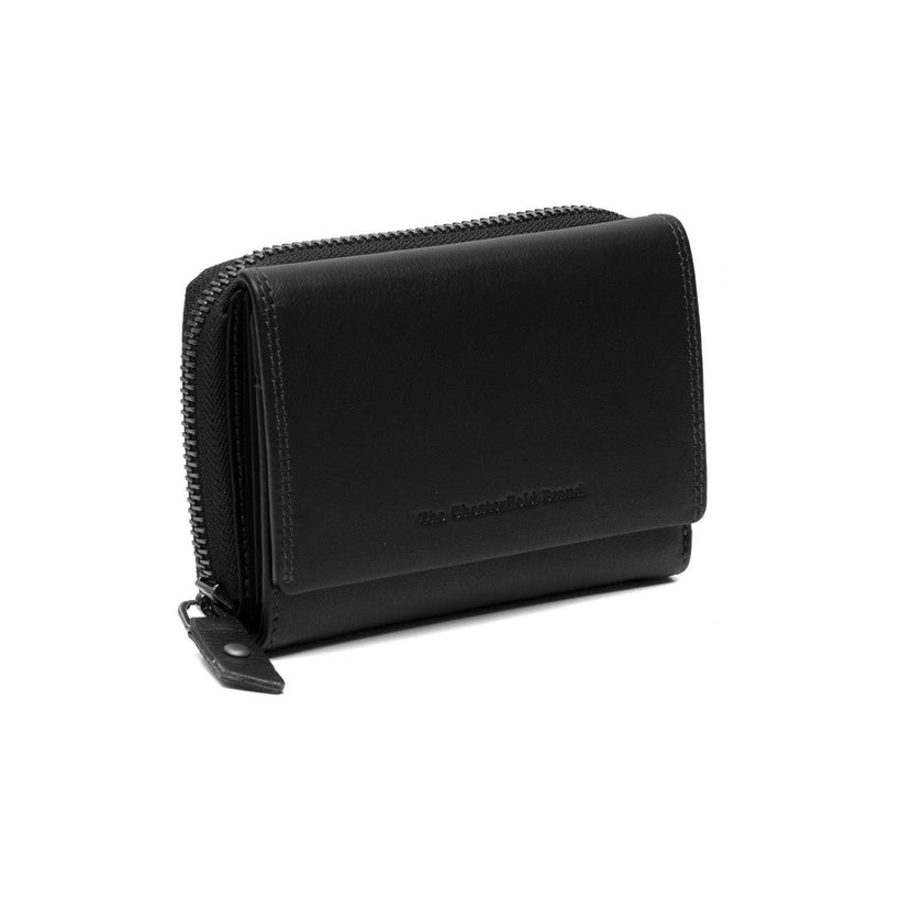 Black Leather Wallet Doniva, front view