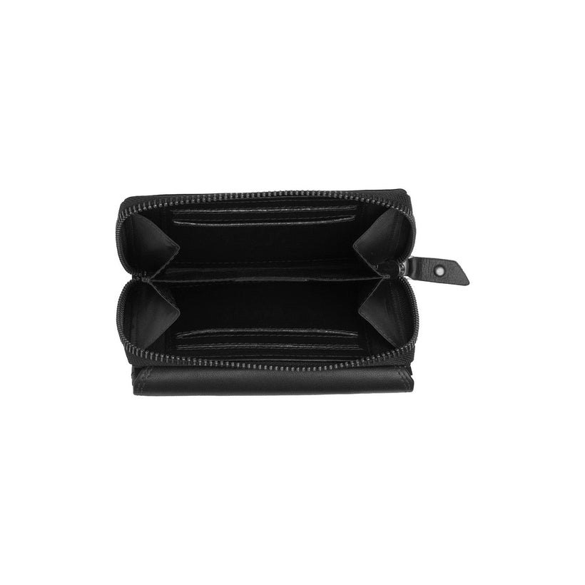 Black Leather Wallet Doniva, front view