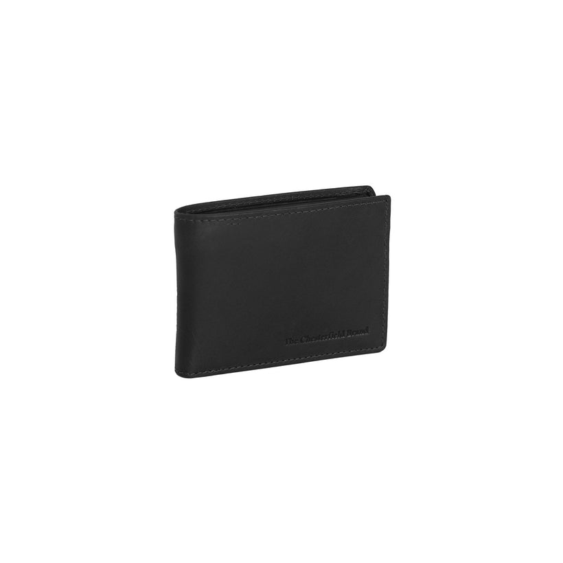 Black Leather Wallet Enzo, front view
