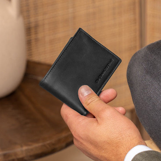 Black Leather Wallet Enzo, product view 2