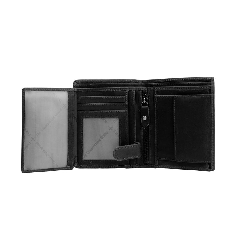 Black Leather Wallet Ethel, front view