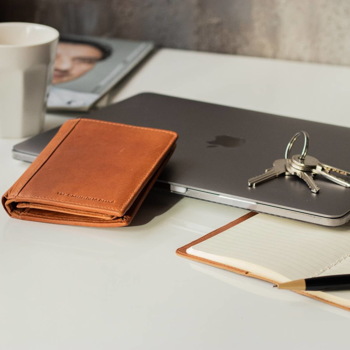 Cognac Leather Wallet Ethel, product view 2