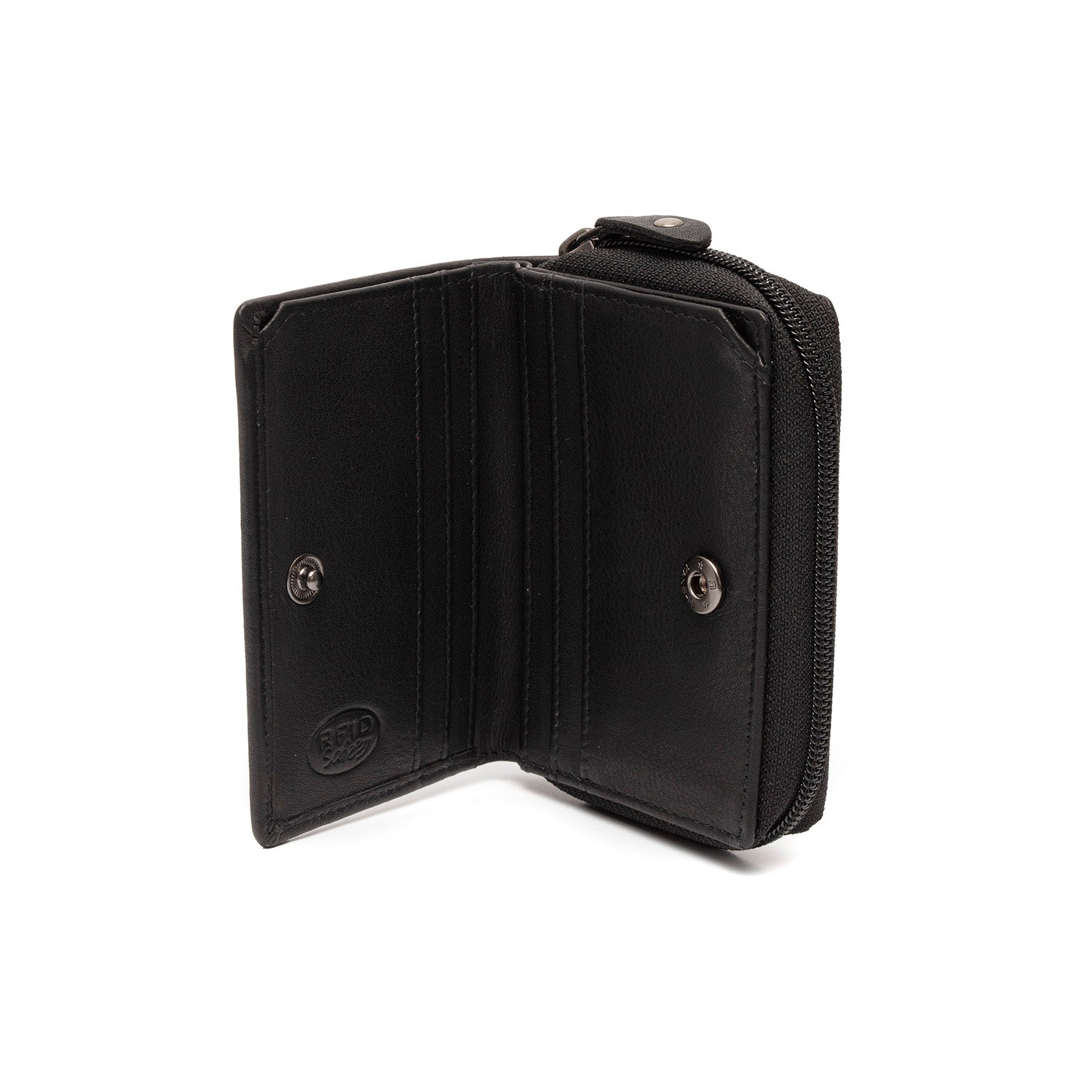 Black Leather Wallet Floren, product view 2