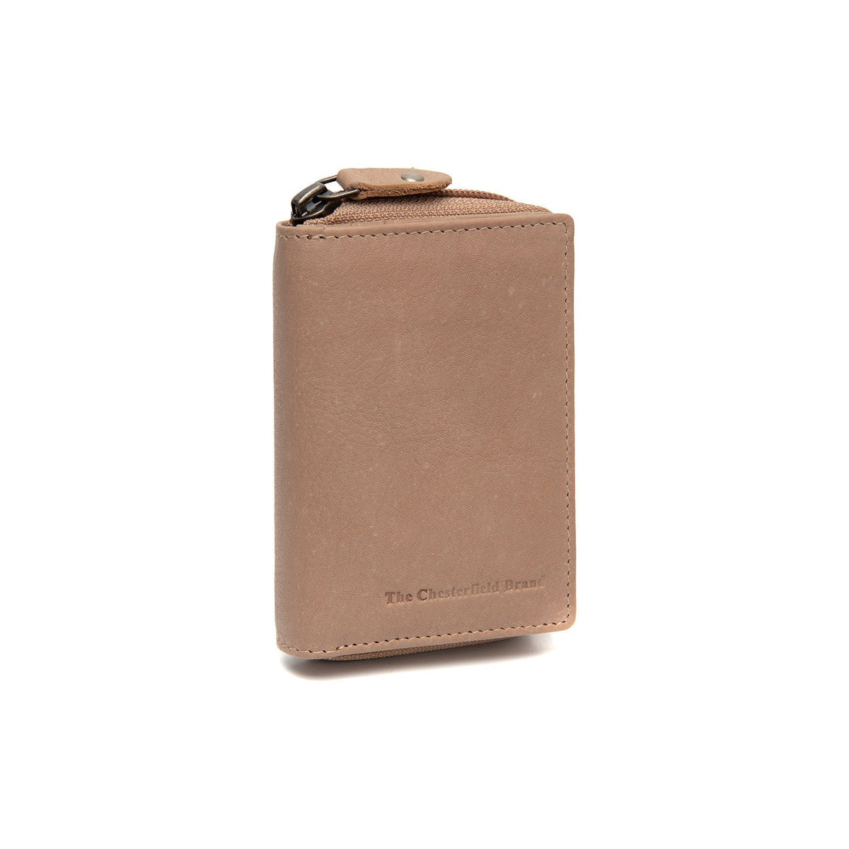 Taupe Leather Wallet Floren, front view