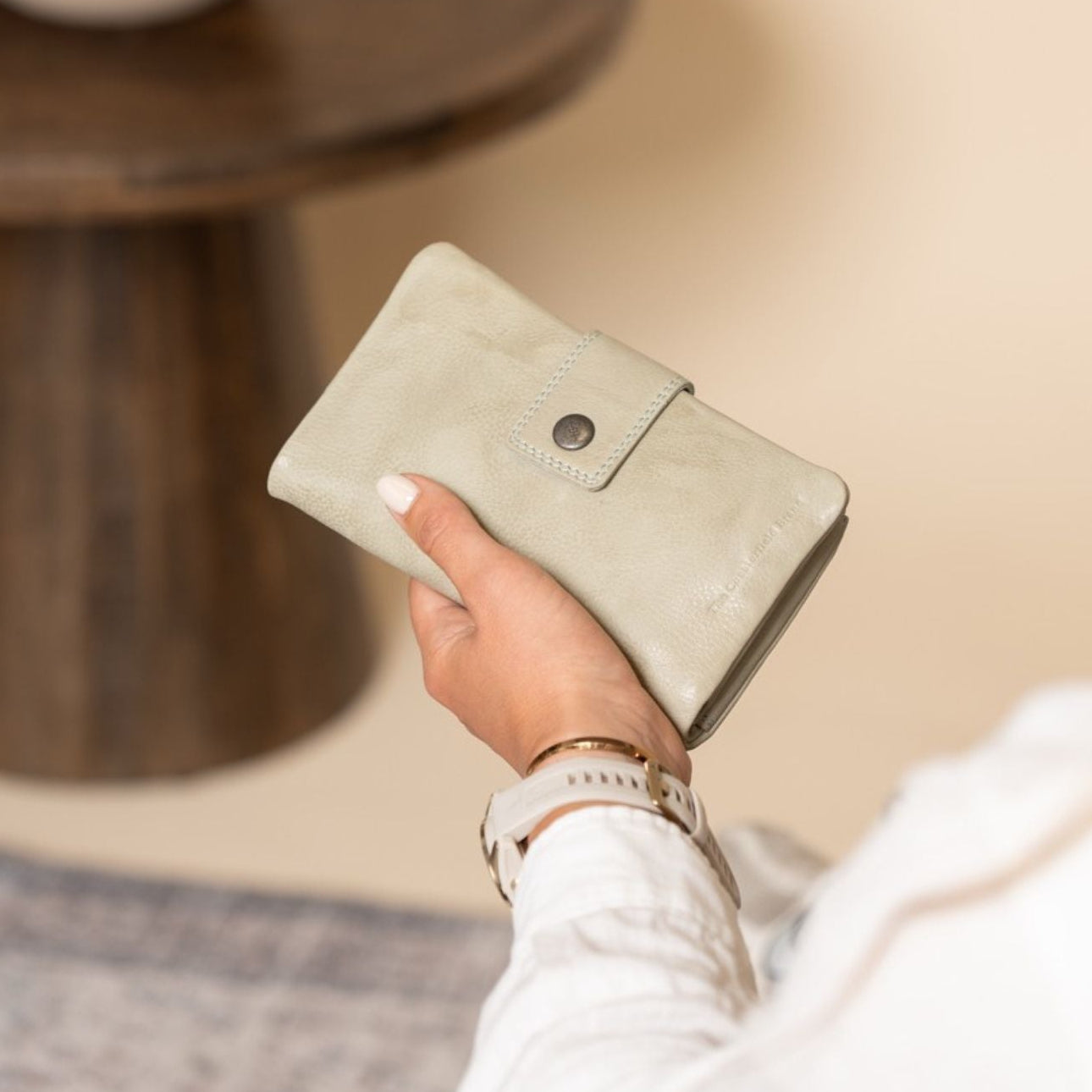 Ocean Green Leather Wallet Fresno, product view 2