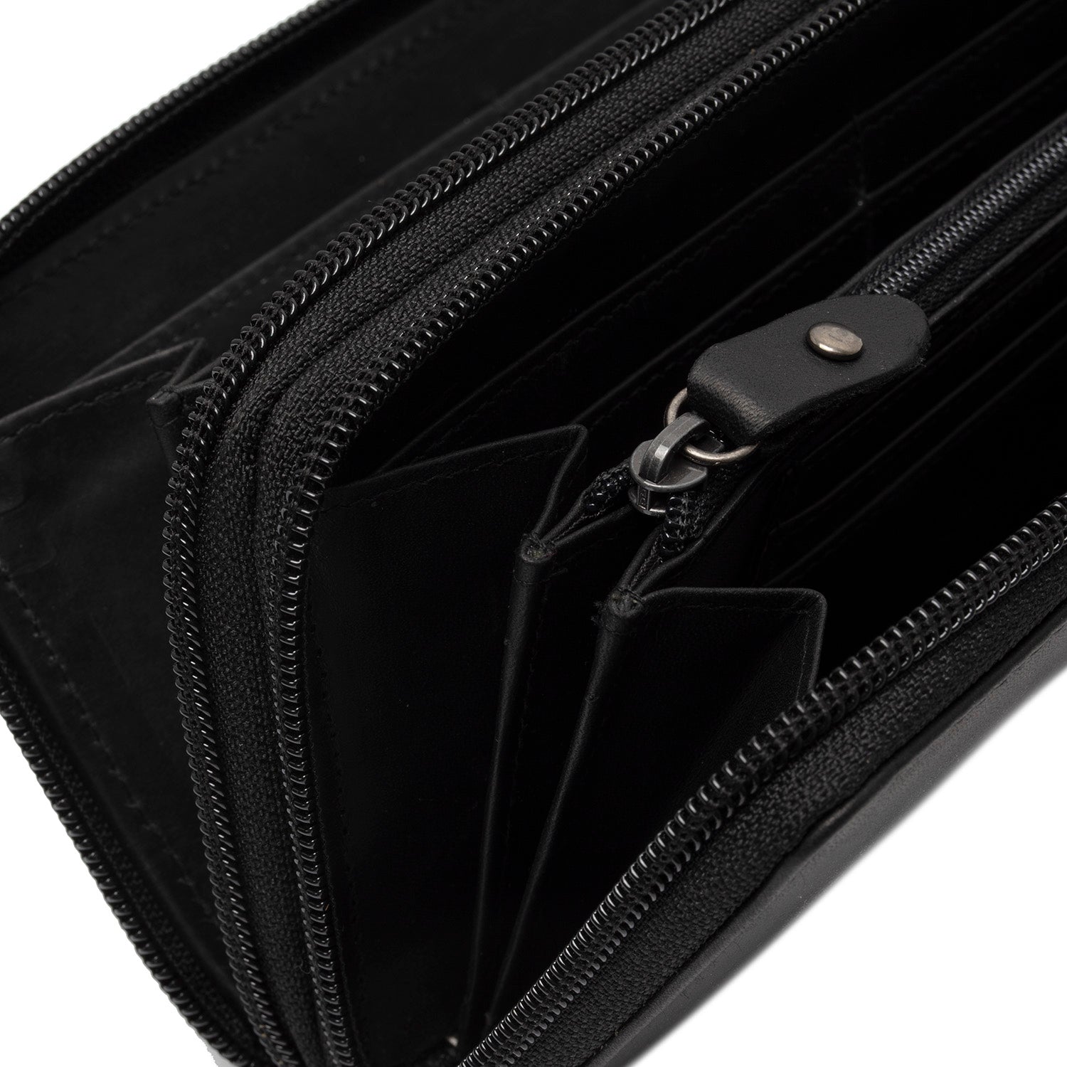 Black Leather Wallet Hadley, detail view 1