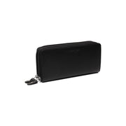 Black Leather Wallet Hadley, front view