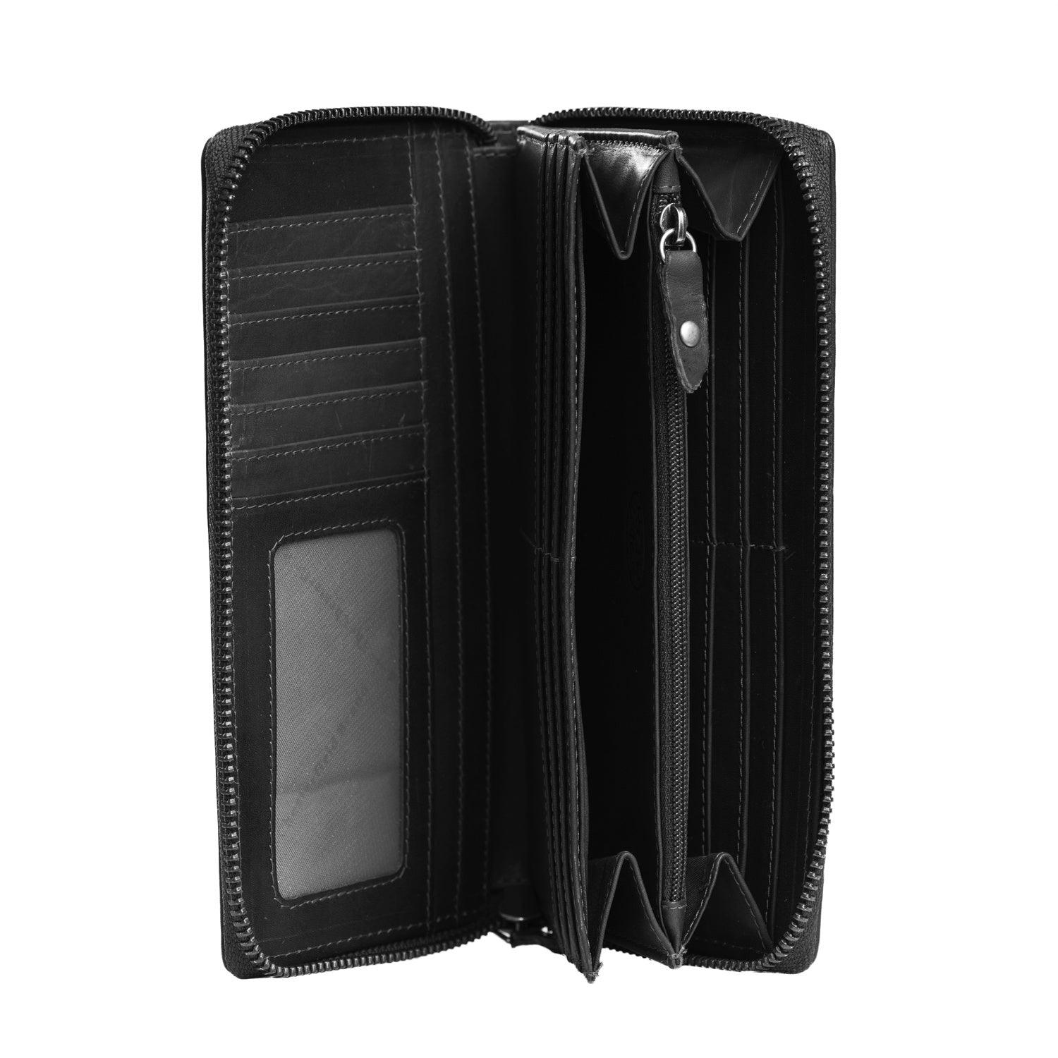 Black Leather Wallet Halle, product view 3
