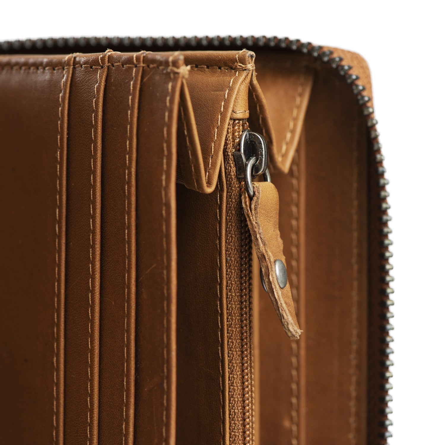 Cognac Leather Wallet Halle, detail view 1
