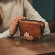 Cognac Leather Wallet Halle, product view 2