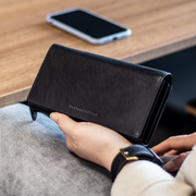 Black Leather Wallet Hampton, product view 2