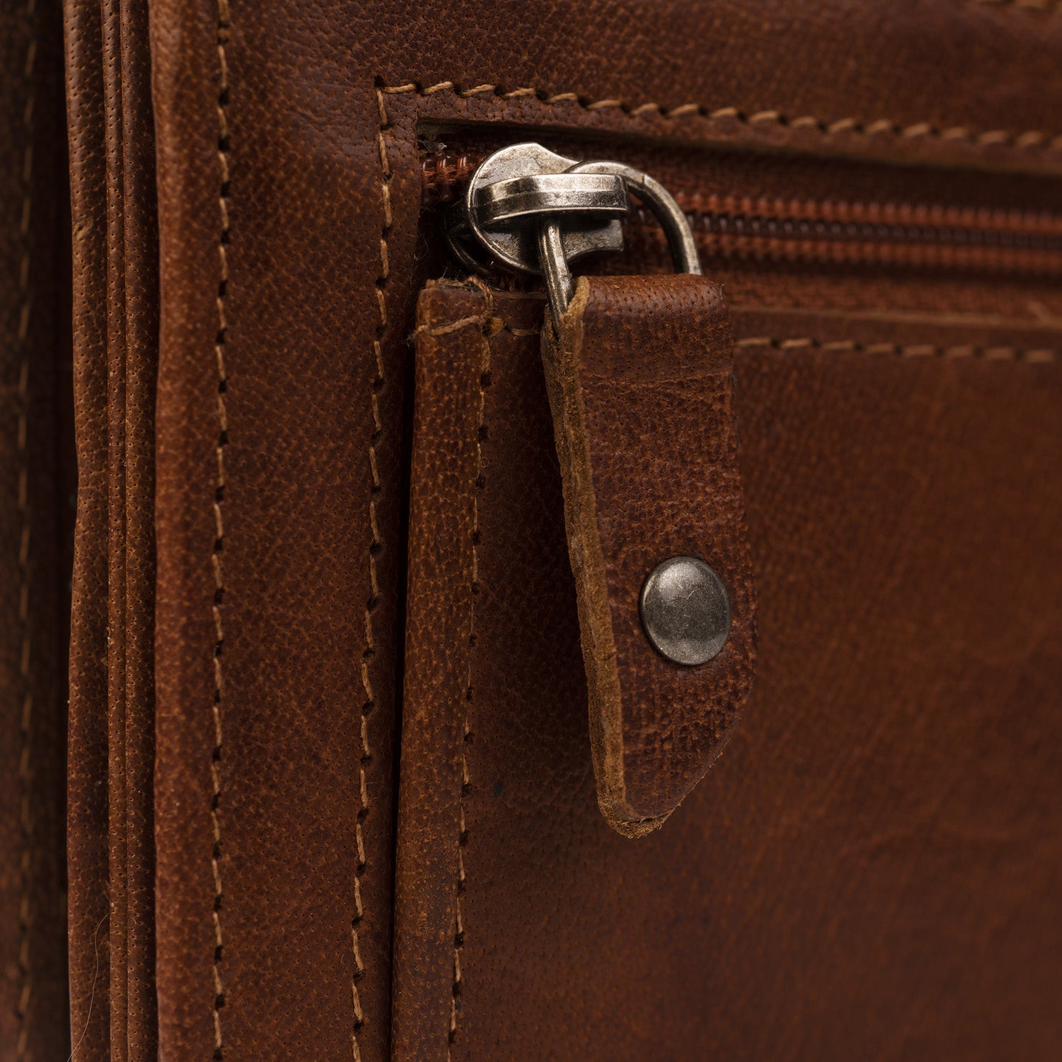 Cognac Leather Wallet Hampton, detail view 3