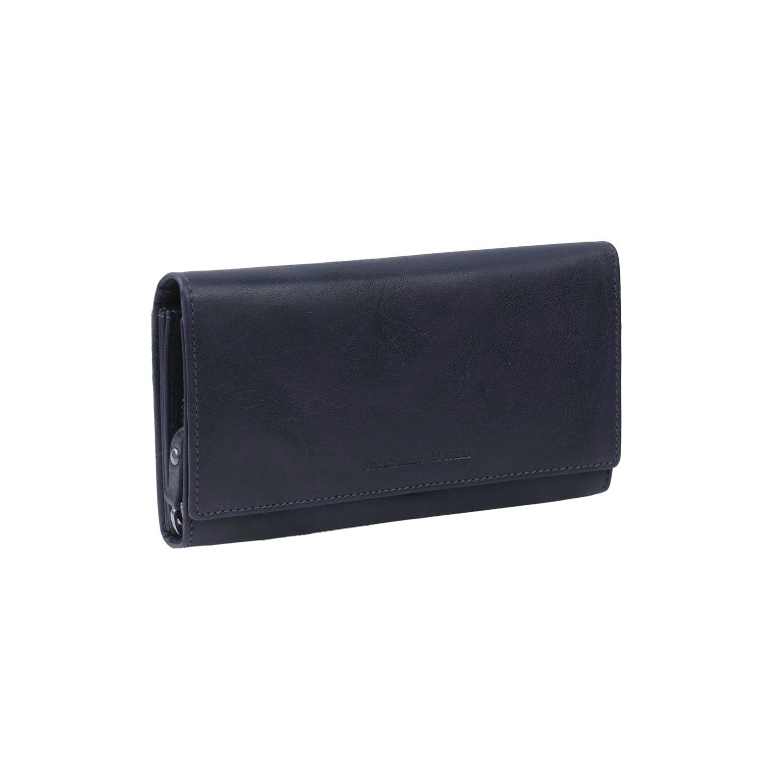 Navy Leather Wallet Hampton, front view