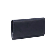Navy Leather Wallet Hampton, front view