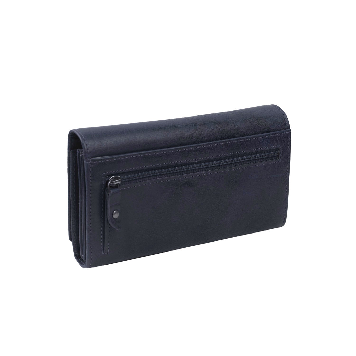 Navy Leather Wallet Hampton, product view 3