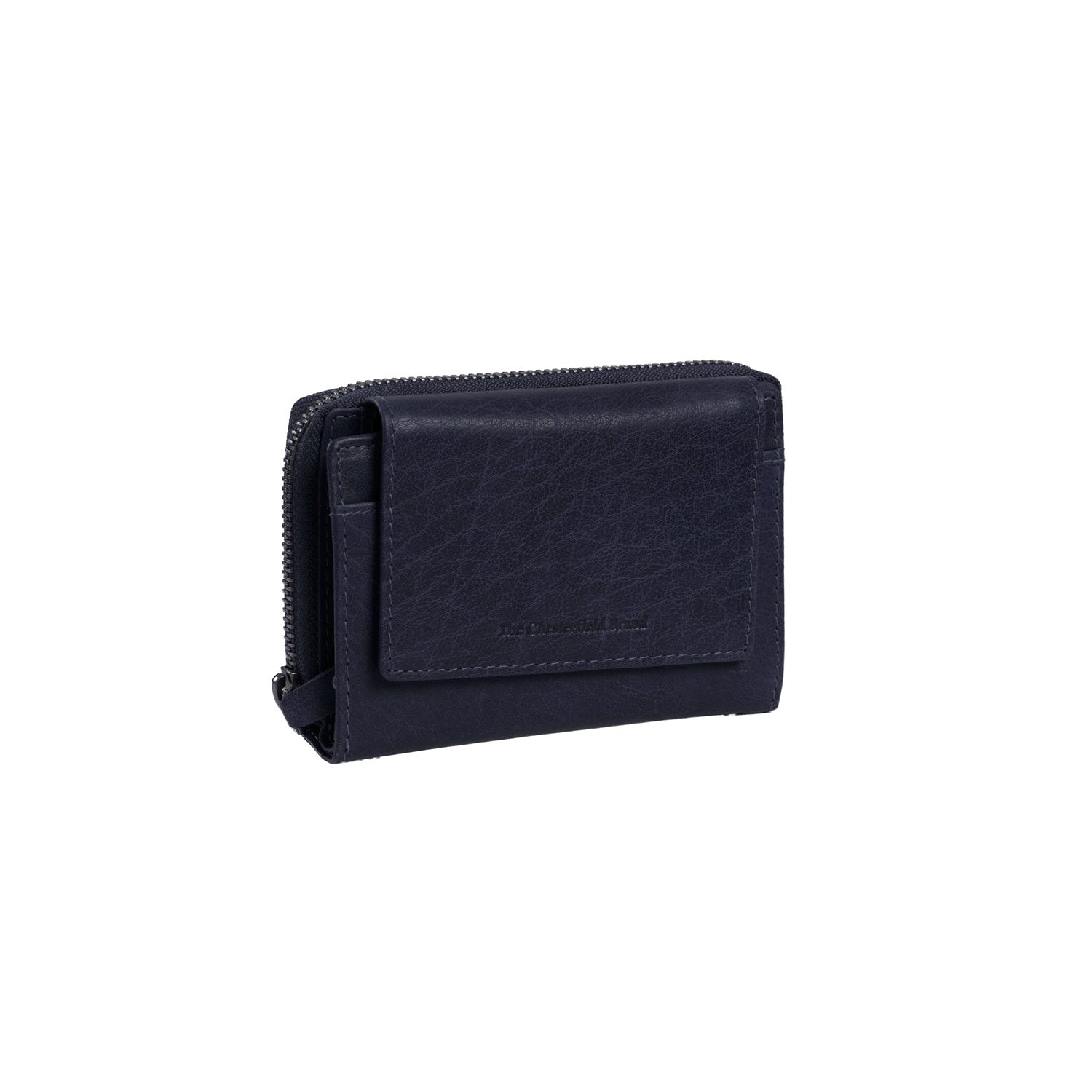 Navy Leather Wallet Hanoi, front view